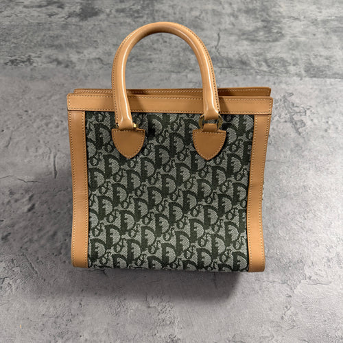 Vintage Christian Dior Tote Bag Trotter Canvas Tasche