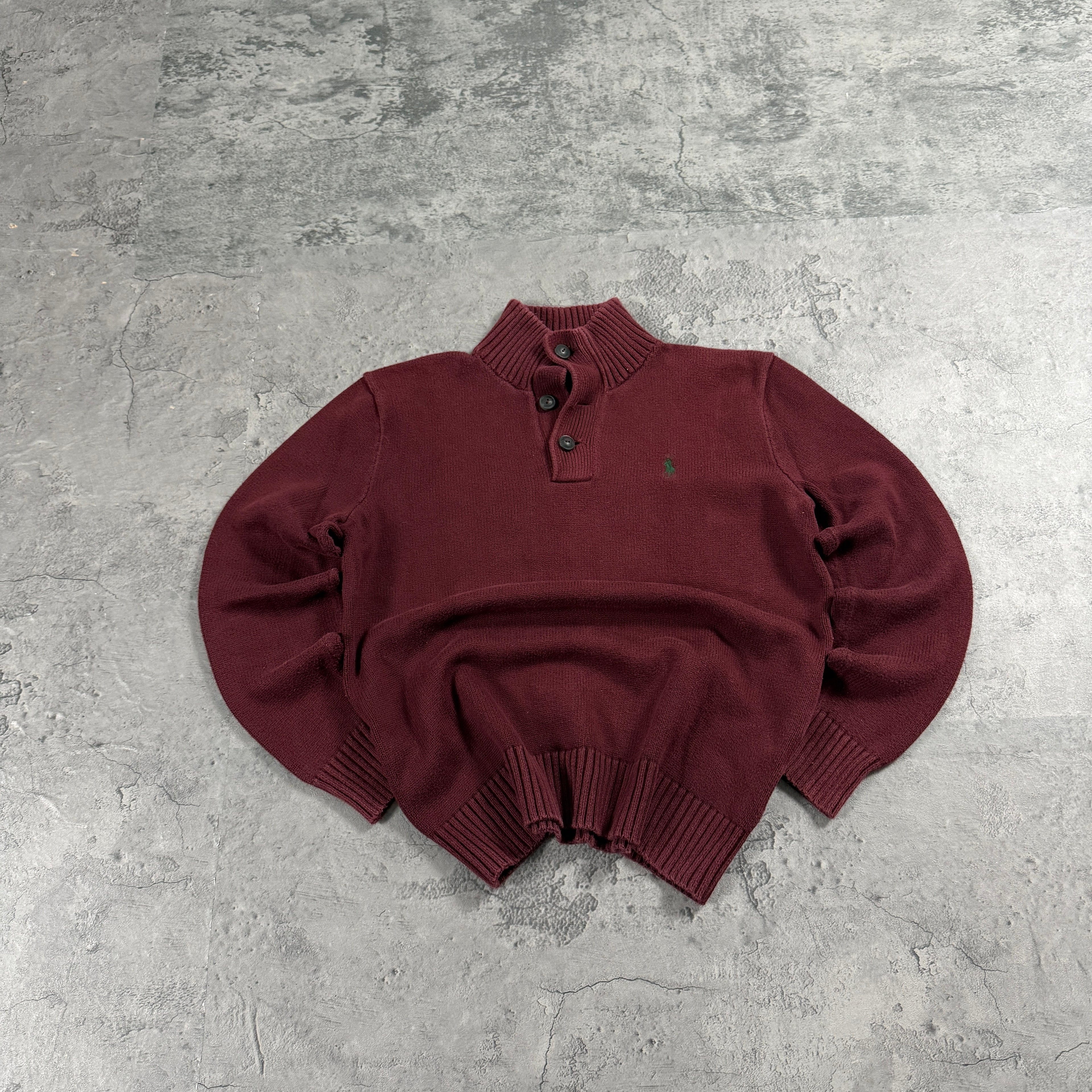 Vintage Ralph Lauren 1/4 Knopf Strickpullover (S)